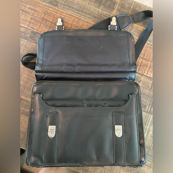 Leather brief case men’s black case - Picture 2 of 14